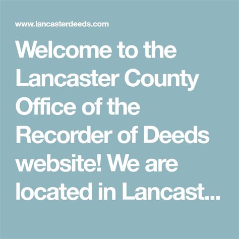 lancaster county pa recorder of deeds